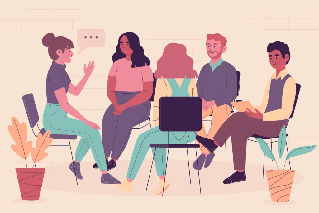 CNV em Rodas — formação de facilitadores (ilustração roda de diálogo)