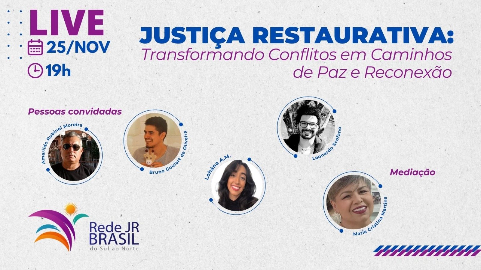 Card live Rede JR — Justica Restaurativa (25/11/2024)